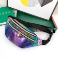 Custom Logo Fashion Women Ladies Waterproof Neon Bum Bags Colorful PU Leather Holographic Fanny Pack Sports Gym Running Waist Bag for Rave